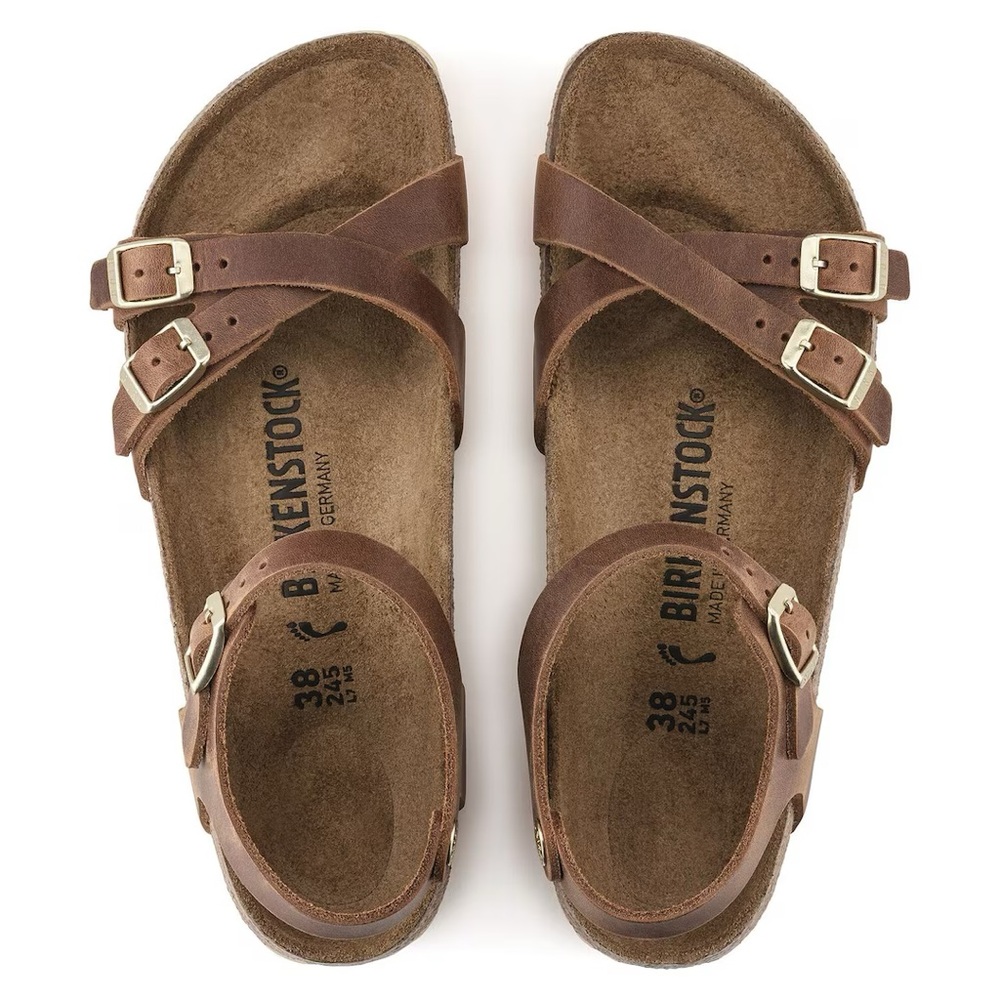 Birkenstock Tan Leather Strappy Sandals